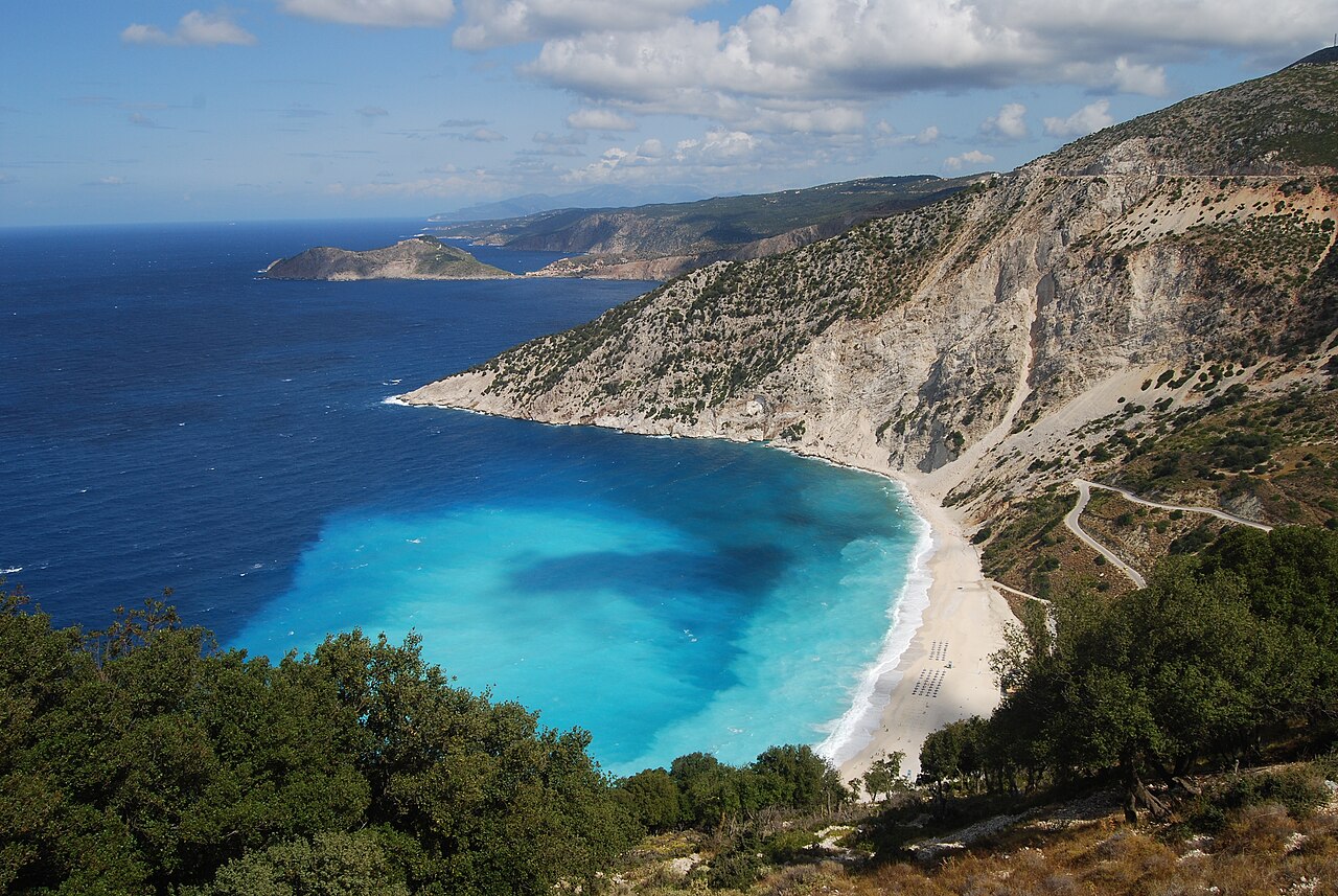 The beach at Myrtos, Kefalonia